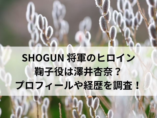 SHOGUN 将軍のヒロイン鞠子役は澤井杏奈？プロフィールや経歴を調査！